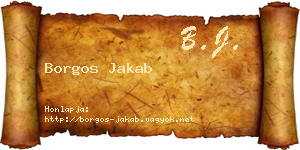 Borgos Jakab névjegykártya